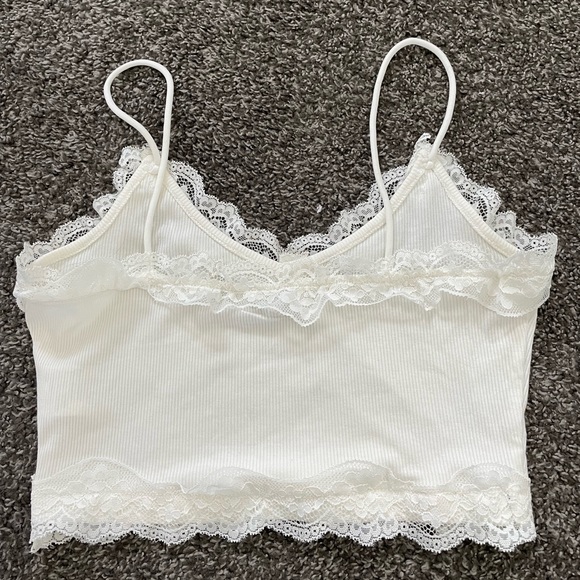 White Cropped Lace Top - Picture 2 of 3